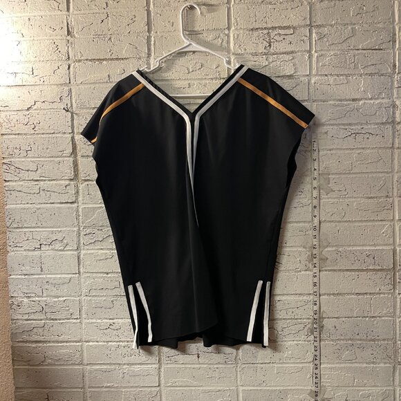 🏁 Lysse New York Black Contrast Stripe Tunic Top (Size M) - Picture 6 of 9